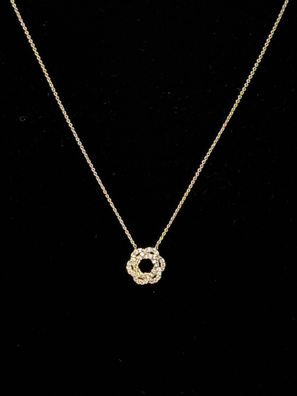 Charming Charlie Goldtone Crystal Loop Knot Necklace